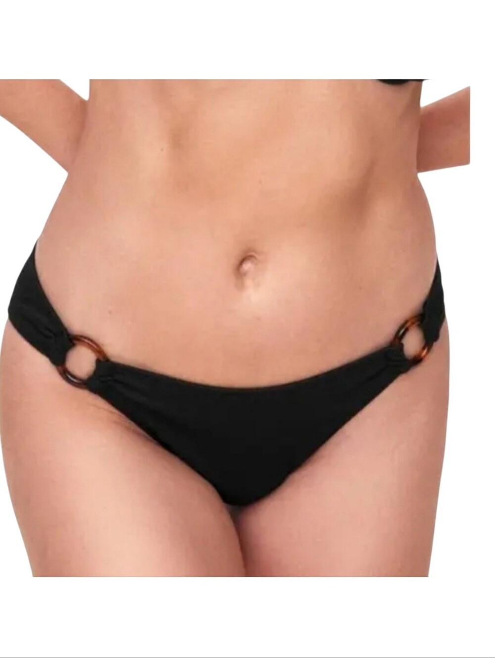 Adore Me Black Bikini Bottom with Tortoiseshell Rings Size XL